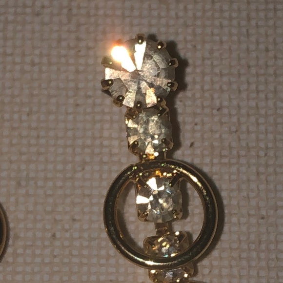 gold earrings with gems - Picture 2 of 4